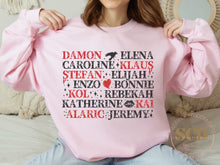 Load image into Gallery viewer, Damon, Elena, Caroline, Klaus, Stefan, Elijah, Enzo, Sweatshirt Characters

