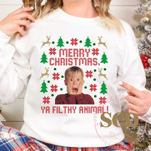 Load image into Gallery viewer, Merry Christmas Ya Filthy Animal Christmas Sweatshirt
