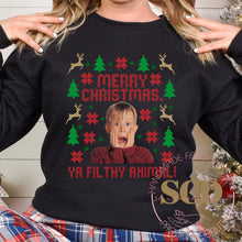 Load image into Gallery viewer, Merry Christmas Ya Filthy Animal Christmas Sweatshirt
