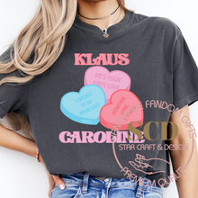 Load image into Gallery viewer, Klaus and Caroline, Valentine&#39;s T-shirt, He&#39;s Your First Love
