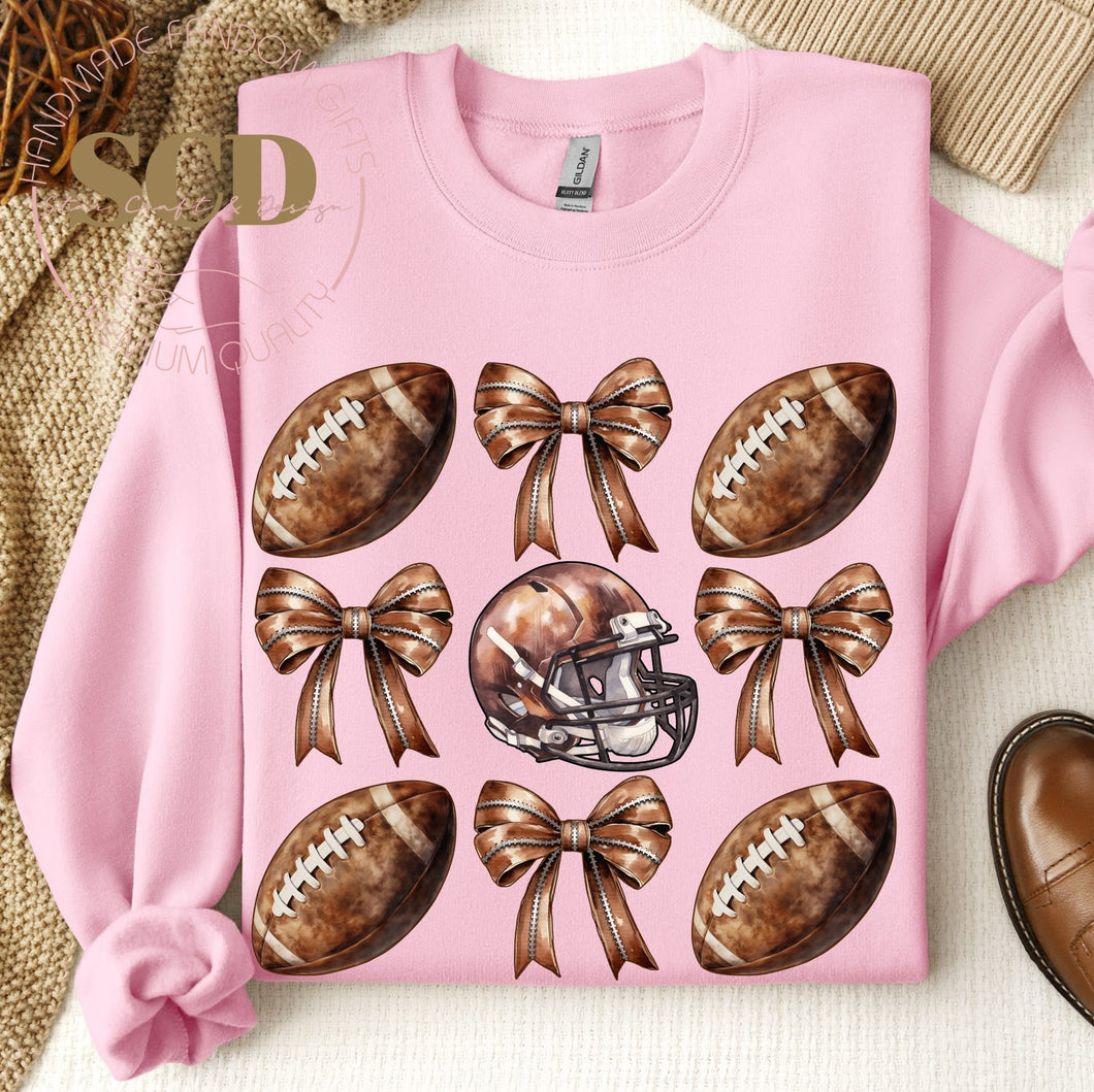 Football Coquette Bow Sweatshir