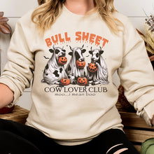 Load image into Gallery viewer, Bull Sheet Cow Lovers Club , moo..I mean Boo Halloween Sweatshirt
