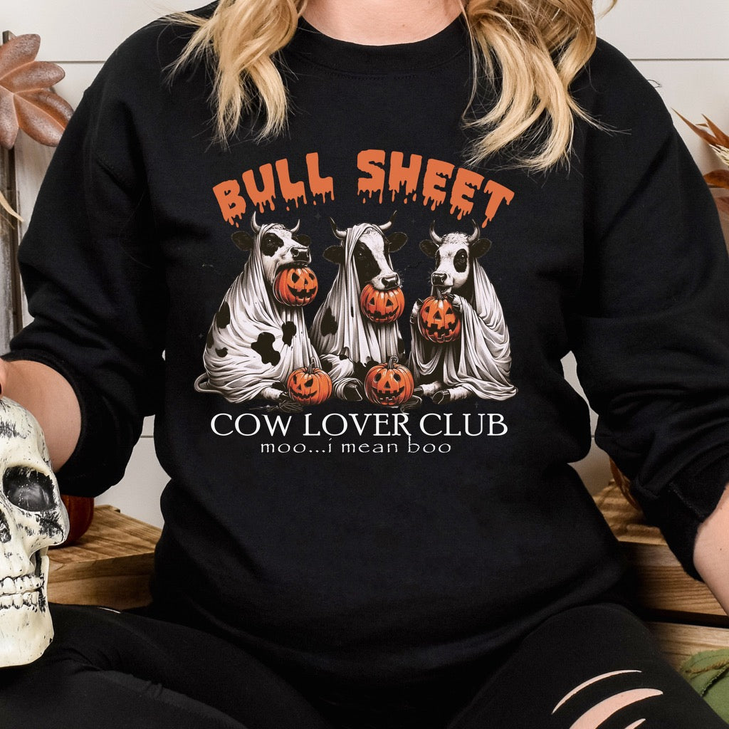 Bull Sheet Cow Lovers Club , moo..I mean Boo Halloween Sweatshirt