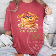 Load image into Gallery viewer, Bon Appetit! T-shirt, Damon Bed in Breakfast T-shirt
