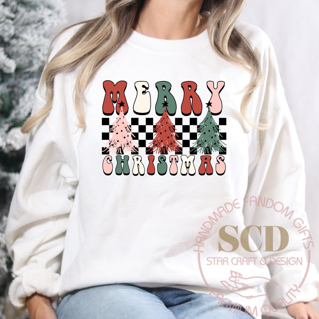 Merry Christmas Sweatshirt, Christmas Season, Christmas Trees