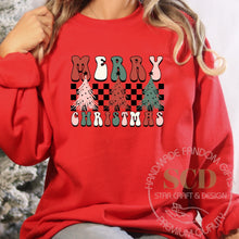 Load image into Gallery viewer, Merry Christmas Sweatshirt, Christmas Season, Christmas Trees
