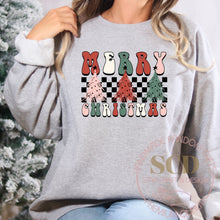 Load image into Gallery viewer, Merry Christmas Sweatshirt, Christmas Season, Christmas Trees
