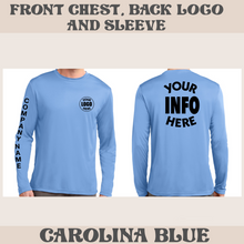 Load image into Gallery viewer, Unisex Sport-Tek Long Sleeve Posicharge Dry Fit T-shirt (Carolina Blue)
