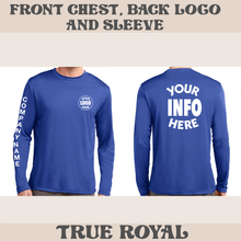 Load image into Gallery viewer, Unisex Sport-Tek Long Sleeve Posicharge Dry Fit T-shirt (True Royal)
