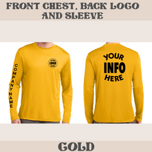 Load image into Gallery viewer, Unisex Sport-Tek Long Sleeve Posicharge Dry Fit T-shirt (Gold)
