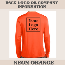 Load image into Gallery viewer, Unisex Sport-Tek Long Sleeve Posicharge Dry Fit T-shirt (Neon Orange )
