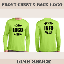 Load image into Gallery viewer, Unisex Sport-Tek Long Sleeve Posicharge Dry Fit T-shirt (Lime Shock)
