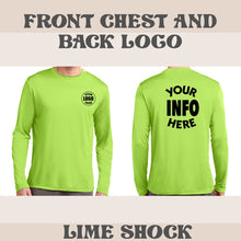 Load image into Gallery viewer, Unisex Sport-Tek Long Sleeve Posicharge Dry Fit T-shirt (Lime Shock)
