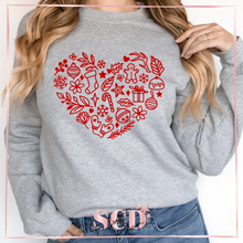 Load image into Gallery viewer, Christmas Heart Sweatshirt
